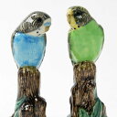 Budgie セキセイインコの置物 グリーン ブルー フィギアセット Figure イギリス Quail Ceramics 動物 置物 オブジェ インテリア 陶器 インコ いんこ 鳥 鳥好き 野鳥 アニマル 北欧雑貨 動物雑貨 とり トリ