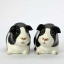 【LINE700円オフ】【在庫限り】Guinea pig black and white S&P ソルト&ペッパーセット 塩コショウ入れ イギリス Quail Ceramics 置物 オブジェ インテリア 北欧 モダン 陶器 ヨーロッパ ペア モルモット モノトーン 黒白 小動物 ねずみ 北欧雑貨 動物雑貨