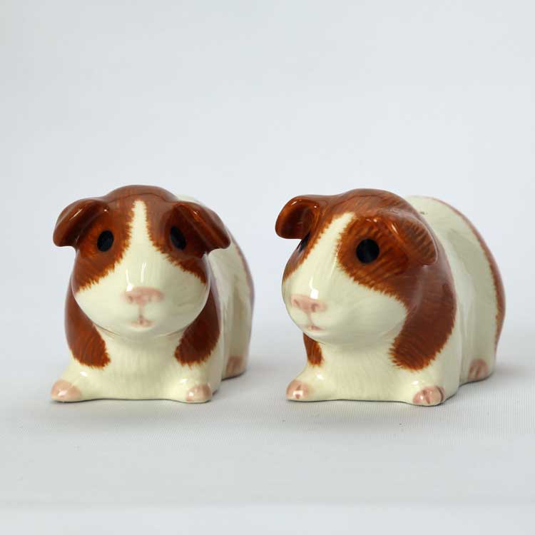 Guinea pig duch S&P ソルト＆ペッパーセット 塩コショウ入れ イギリス Quail Ceramics 動物 置物 オブジェ インテリア 北欧 モダン 陶器 ペア ペット モルモット ブラウン 茶白 小動物 ねずみ 北欧雑貨 動物雑貨