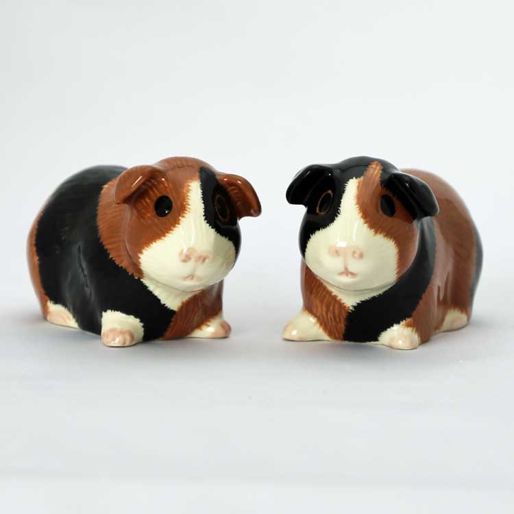 楽天海外雑貨のドゥナパールGuinea pig multi S&P ソルト＆ペッパーセット 塩コショウ入れ イギリス Quail Ceramics 動物 置物 オブジェ インテリア 北欧 モダン 陶器 ペア ペット モルモット マルチカラー 小動物 ねずみ 北欧雑貨 動物雑貨