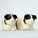 Guinea pig tri S&P ソルト＆ペッパーセット 塩コショウ入れ イギリス Quail Ceramics 動物 置物 オブジェ インテリア 北欧 モダン 陶器 ペア ペット モルモット トライカラー 小動物 ねずみ 北欧雑貨 動物雑貨