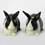 Dutch Rabbit black and white S&P ソルト＆ペッパーセット イギリス Quail Ceramics 置物 オブジェ インテリア 北欧 モダン 磁器 ヨーロッパ ペア ウサギ オランダウサギ