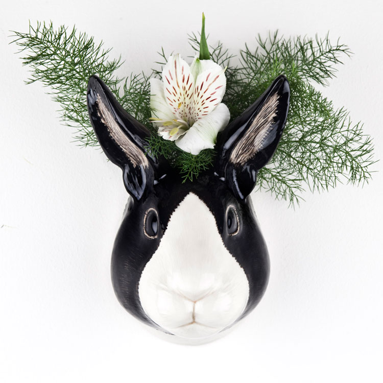Dutch Rabbit Wall Vase うさぎ 壁掛け Quail Ceramics 動物 置 ...