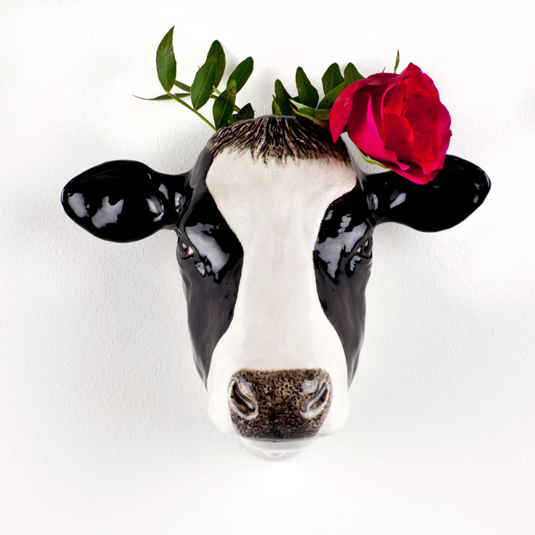 Cow WallVase ̕Ǌ| CMX QuailQuail Ceramics Aj}wbh  u IuWF CeA  ԕr  EV 