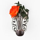 Zebra WallVase アニマルヘッド しまうま Quail Ceramics 壁飾り 動物 壁掛け オブジェ ハンティングトロフィー インテリア 北欧 モダン 陶器 ヨーロッパ市場向け製品