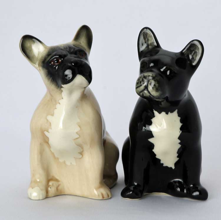 FrenchBulldog S&P ソルト＆ペッパーセット イギリス Quail Ceramics 動物 置物 オブジェ インテリア 北欧 モダン 陶器 ヨーロッパ市場向け製品 犬好き わんこ