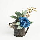 【11日まで!母の日セール】Wolf Jug オオカミのジャグ イギリス Quail Ceramics 動物 置物 オブジェ インテリア 陶器 水差し オオカミ...