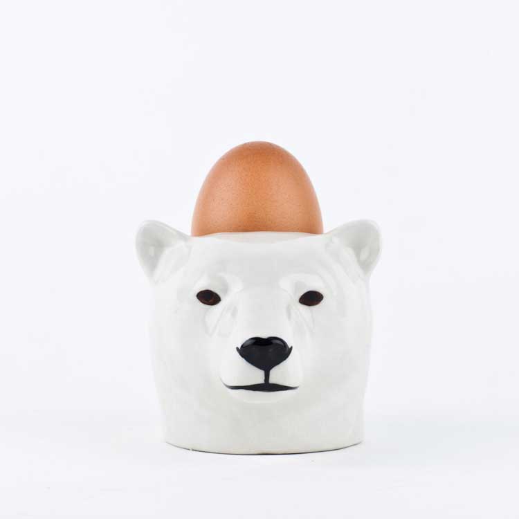 エッグスタンド PolarBearFaceEggCup 白くま エッグカップ イギリス Quail Ceramics クエイル・セラミックス 動物 置物 オブジェ インテリア 北欧 モダン 陶器 ヨーロッパ エッグスタンド ポット シロクマ 白熊