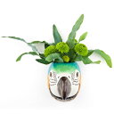 楽天海外雑貨のドゥナパール【最大20％OFF★母の日セール】Macaw WallVase コンゴウインコの壁掛け イギリス QuailQuail Ceramics アニマルヘッド 動物 置物 オブジェ インテリア 陶器 花瓶 コンゴウインコ インコ オウム 鳥