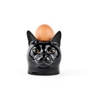 新入荷！ LuckyFaceEggCup 猫のエッグカップ イギリス Quail Ceramics(クウェイル・セラミックス)社製 動物 置物 オブジェ インテリア 北欧 モダン 磁器製 ヨーロッパ エッグカップ　黒猫　くろねこ