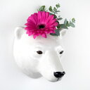 【最大20％OFF★母の日セール】Polar Bear Wall Vase 白くまの壁掛け イギリス Quail Ceramics アニマルヘッド アニマル雑貨 動物雑貨 ..