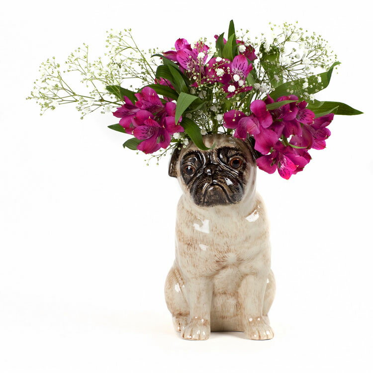 bis 2022 1月号掲載アイテム パグ 花瓶 犬 Pug Flower Vase Lサイズ 雑貨 グッズ かわいい おしゃれ おもしろ QuailCeramics ペット 置物 フラワーベース 一輪挿し 一輪 オブジェ インテリア …