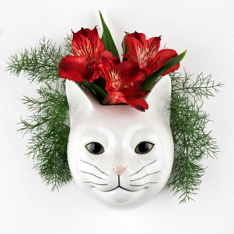 猫 花瓶 壁掛け 雑貨 グッズ 北欧 一輪挿し かわいい おしゃれ おもしろ ネコ ねこ 猫雑貨 壁 ...