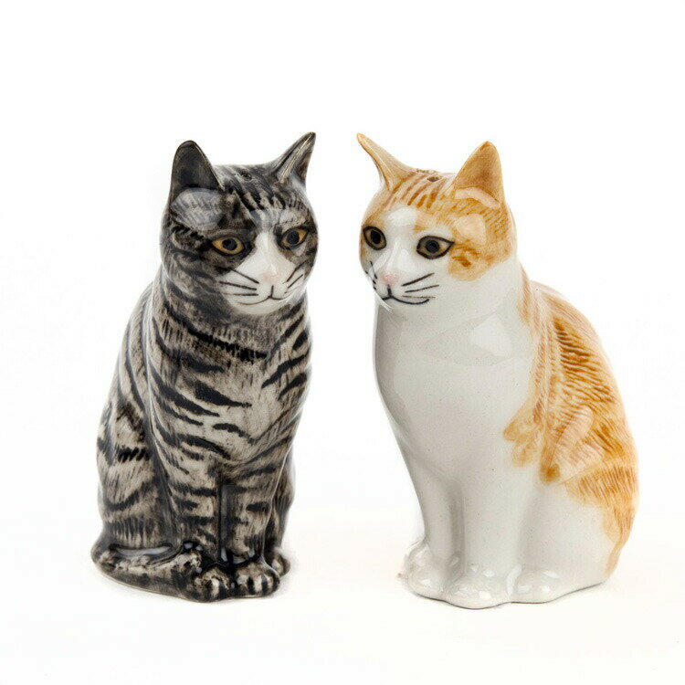 Patience&Squash S+P 猫の塩コショウ入れ セット Quail Ceramics クエイル 猫雑貨 塩胡椒入れ 雑貨 インテリア 猫 ネコ ねこ おしゃれ おもしろ 海外 北欧 陶器 プレゼント ギフト 誕生日 記念日