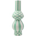 【11日まで!母の日セール】QUE RICO ケリコ ガブリエラスクエアーズアンドストライプス グリーン ミント 花瓶 Flower Vase カラフル col...