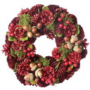 Xmas SeriesDonguri Redpine Wreath（どんぐり 松ぼっくり）Mサイズ cgx_329m クリスマスリース クリスマスデコレーション リース 自然素材リース どんぐり 松ぼっくり クリスマス フラワーリース クリスマスグッズ