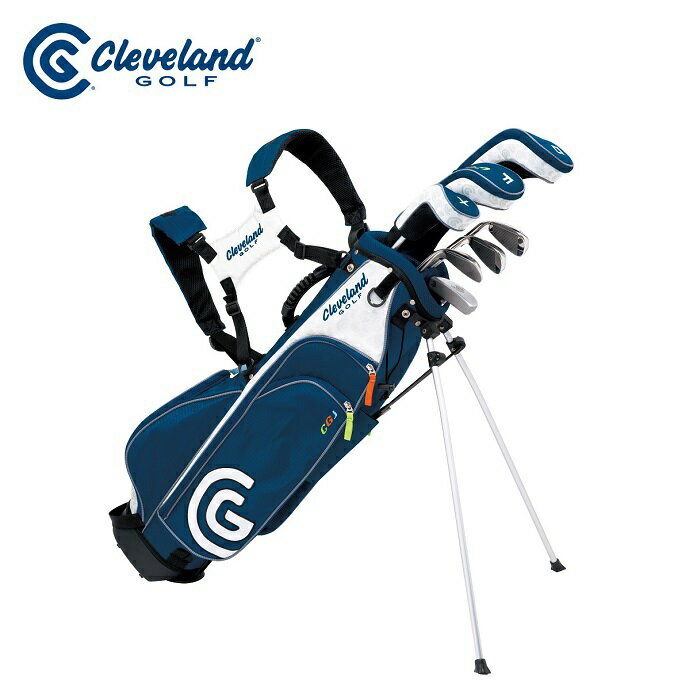 【ダンロップ】Cleveland GOLF（クリーブランドゴルフ）ジュニア キャディバッグ付クラブセット LARGE／7本セット【10-14才／140-160cm】