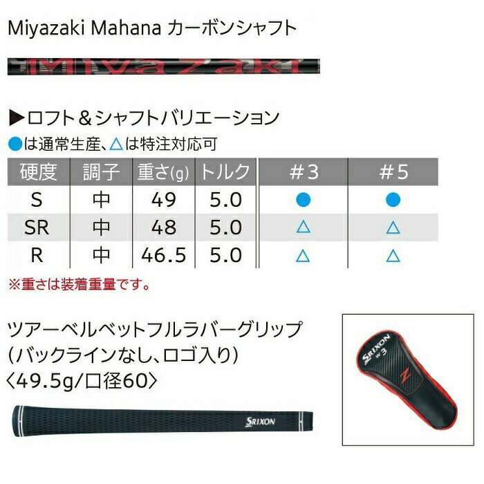 【在庫限り】ダンロップ スリクソン Z-F85 レフトハンド フェアウェイウッド Miyazaki Mahana カーボンシャフト SRIXON 2018年モデル【左利き用】【新品】