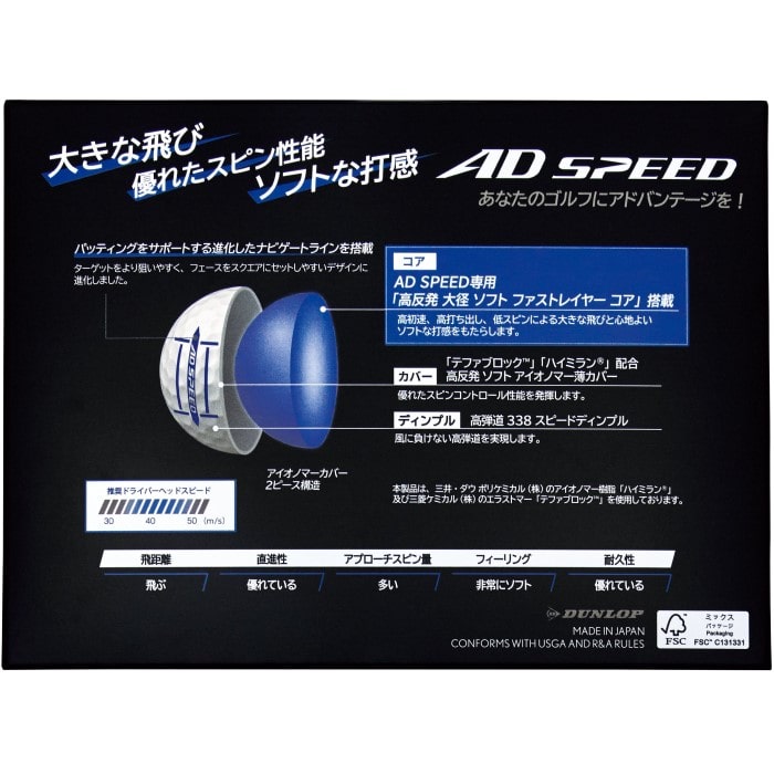 【スペシャルプライス】ダンロップ ゴルフボール スリクソン AD SPEED パッション...