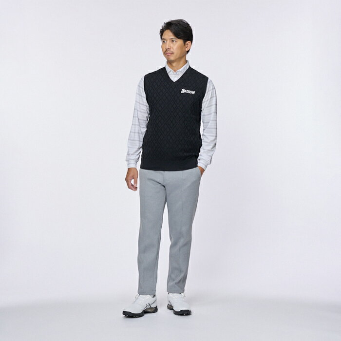 【11/20〜11/27 Wキャンペーン開催中 各エントリーでポイント最大9倍】【M.collection】スリクソン 松山選手レプリカ Vネック アーガイル柄セーターベスト 2025FW年モデル