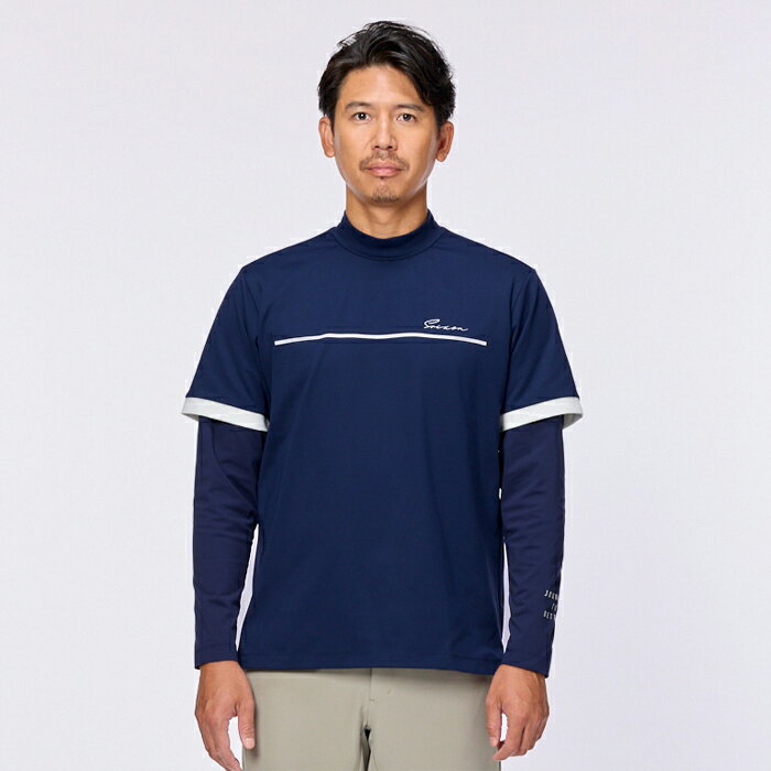 【Adaptive style】スリクソン チェストプリント モックネックレイヤードシャツ 2025年FWモデル