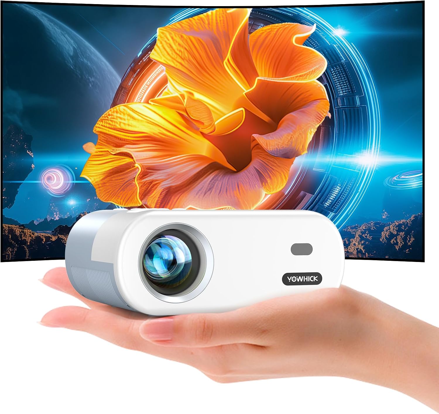 プロジェクター 超小型18000LM高輝度5GWiFi&Bluetooth瞬時接続 短距離投影【1080P解像度】 明るさプラス 4K対応 ホームプロジェクター 台形補正 フルHDホームシアター 家庭用300