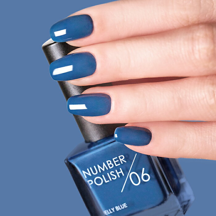 【在庫わずか】ナンバーポリッシュ 06 Jelly Blue / オールインワンネイル / NUMBER POLISH / マニキュア ペディキュア 速乾 平筆