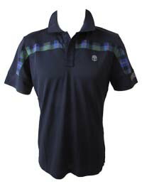 【HYDROGEN GOLF /ハイドロゲンゴルフ】春夏新作 正規品◆ココだけ30%OFF◆ 551-60440001-520 ネイビー TECH TARTAN LINE GOLF POLO 半袖ポロシャツ タータンチェック リフレクター ゴルフ/ラスト1点!!Lサイズ