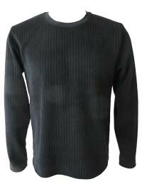 TETE HOMME / テットオム 2025新作 1024561071-001 ブラック◆早割35%OFF◆ ヘリンボーン クルーネック ロンT 長袖 無地 ジャガード織 裾スリット 厚手 インナー ビジカジ/Lサイズ