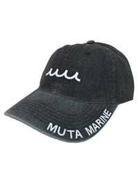 【muta/ムータ】 muta MARINE ムータマリン 2025春夏新作 MMST-622198-BK ブラック デニム ロゴ キャップ ヴィンテージライク 吸水速乾 アジャスター シーズンレス メンズ レディース ゴルフ アウトドア