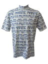 【muta/ムータ】 muta MGMK-446302-WH ホワイト デジタルロゴ モックネックシャツ 半袖 2WAYストレッチ 吸水速乾 UVカット レギュラーフィット ゴルフ マリンスポーツ/6(L) 7(XL)サイズ(4)