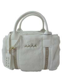 【muta/ムータ】muta MARINE ムータマリン 2025秋冬 MMAV-221072-WH ホワイト エコファー トートバッグ カートバッグ CONTINUA 人口毛皮 ロゴチャーム メンズ レディース デイリー タウンユース ゴルフ