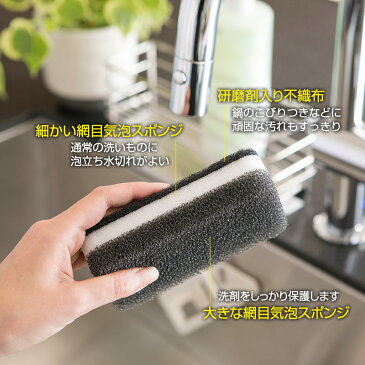 【ダスキン公式】台所用スポンジ ブラック 抗菌タイプ 6個セット |泡立 食器洗い 抗菌 3層 丈夫 長持ち 鍋 フライパン グラス シンク 食器洗いスポンジ キッチンスポンジ すぽんじ リピート