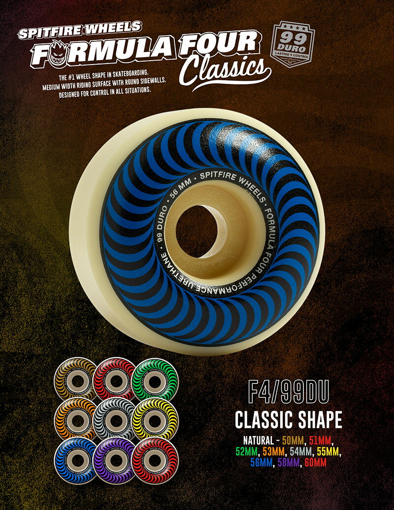 SPITFIRE " FORMULA FOUR / CLASSIC " - 52mm / 53mm / 54mm / 99DU スピットファヤー ウィール フォーミュラフォー クラシック