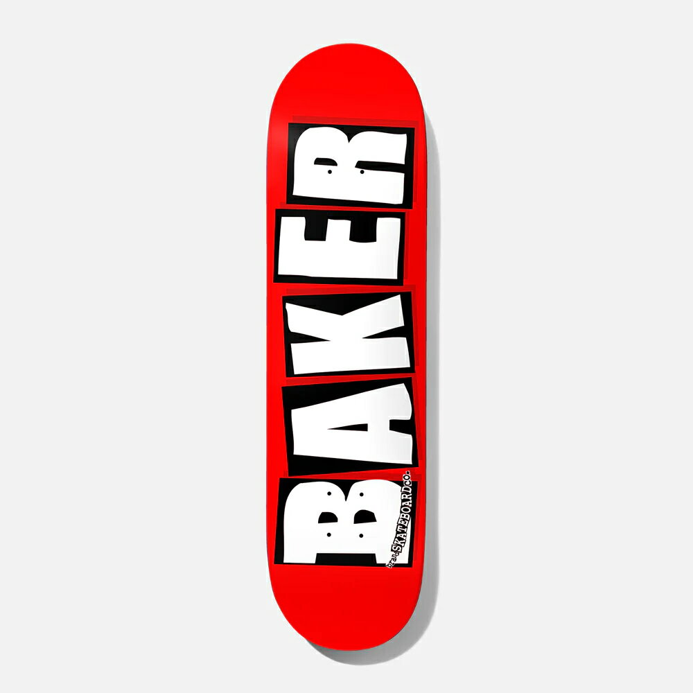 【BAKER SKATEBOARDS】 BAKER "BRAND LOGO DECK" -8.0inch 【SIZE CHART】 8.0" x 31.5" 14.25" Wheelbase Mellow Concave / OG Shape こちらの商品は、「R」ノーズ「B」テールとなります。 ＜商品の色味、柄に関して＞ ・商品の撮影画像は光の加減で実際の商品より、 　明るく見える場合がございます。 ・お客様の端末モニターの環境により実際のカラーと 　多少の違いが出る場合がありますので 　あらかじめご了承ください。 ＜商品仕様について＞ ・商品仕様について、別カラーで記載してる場合がございます。 JAPAN AUTHORIZED DEALER【BAKER SKATEBOARDS】 BAKER "BRAND LOGO DECK" -8.0inch