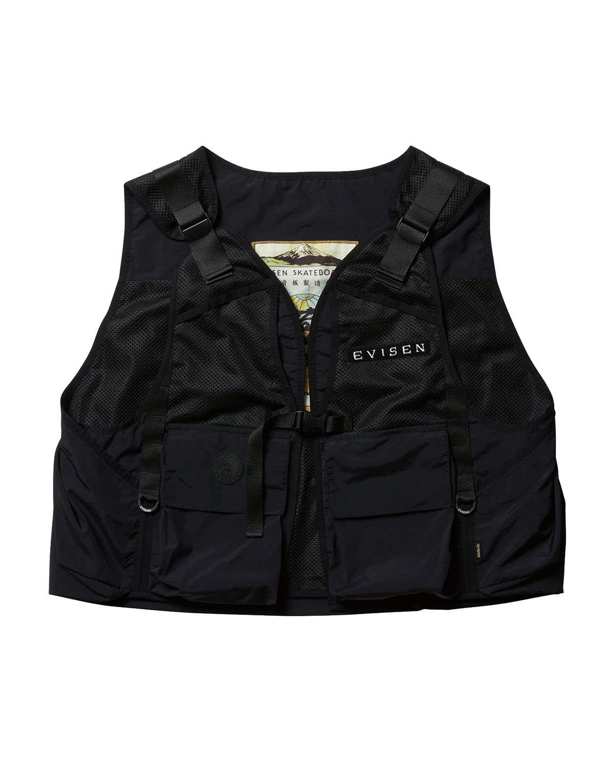 EVISEN " BATTLE PHISH VEST " - BLACK 25SS-JK05 エビセン スケートボード ゑ ユーティリティ ベスト