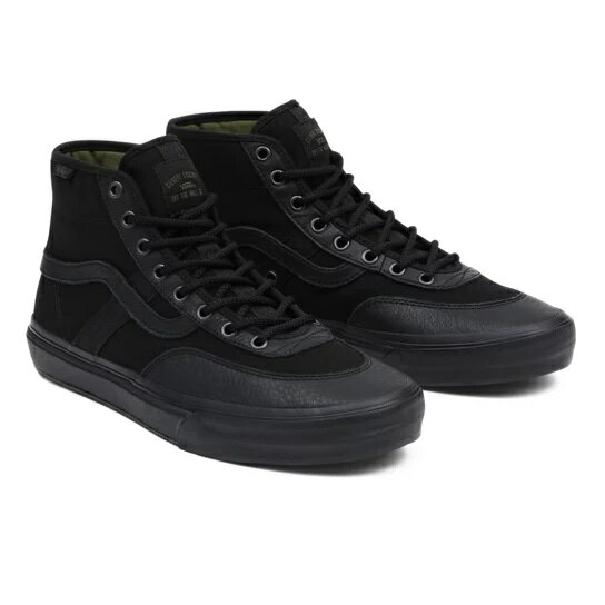 ヴァンズ レザースニーカー メンズ VANS "CROCKETT HIGH SHOES" - BUTTER LEATHER BLACK / BLACK