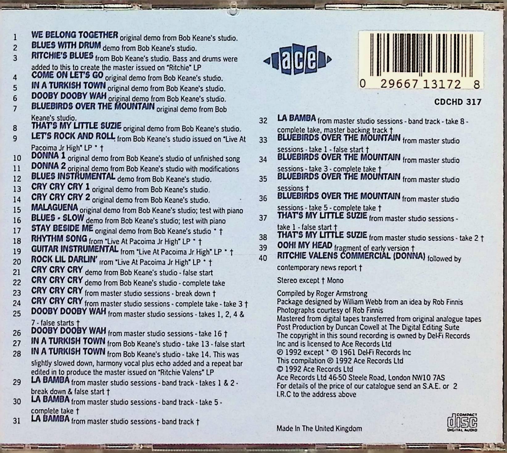 【中古】 (CD) The Lost Tapes / Ritchie Valens　（送料無料）