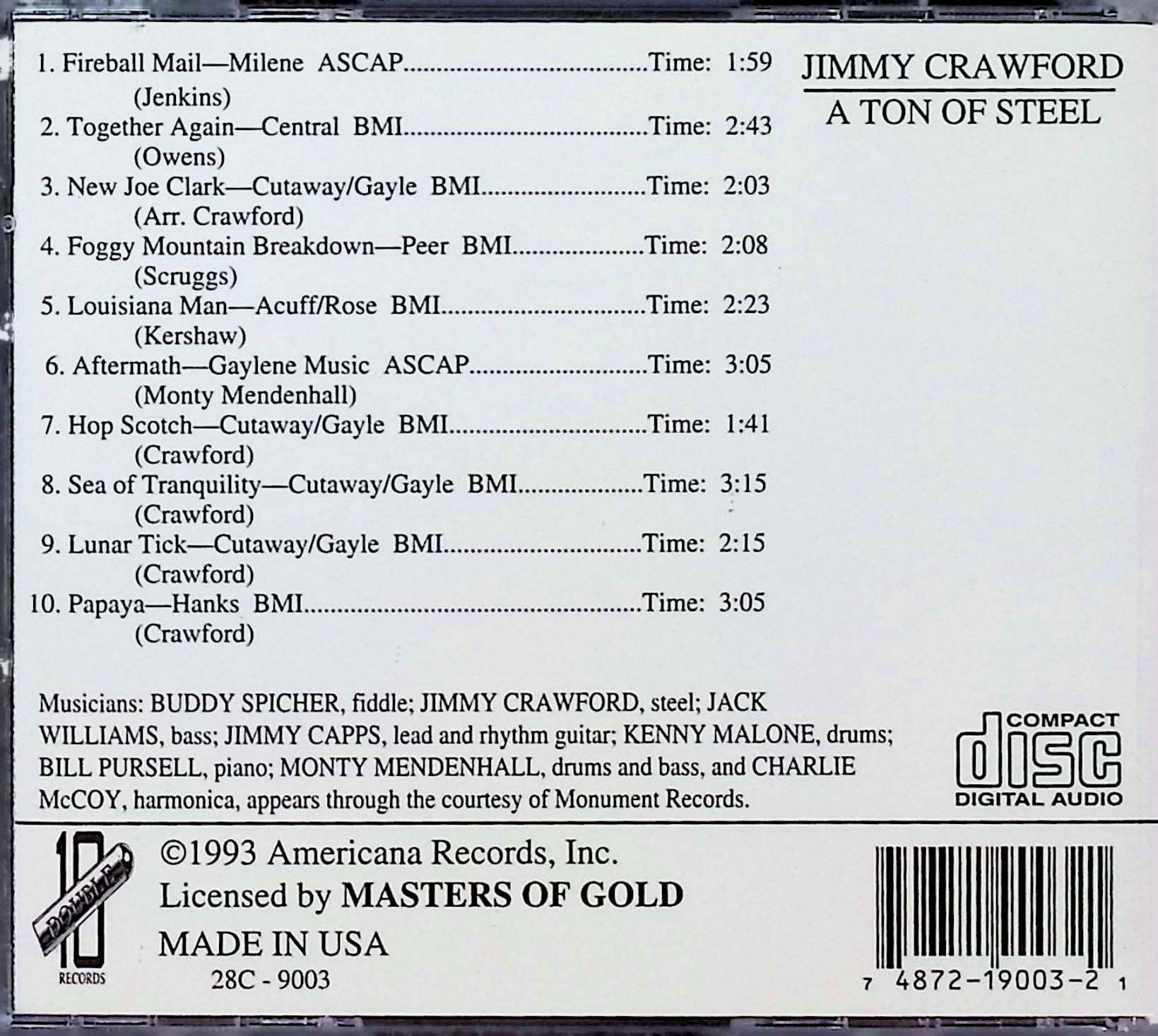 【中古】 (CD) A Ton of Steel / Jimmy Crawford　（送料無料） 2