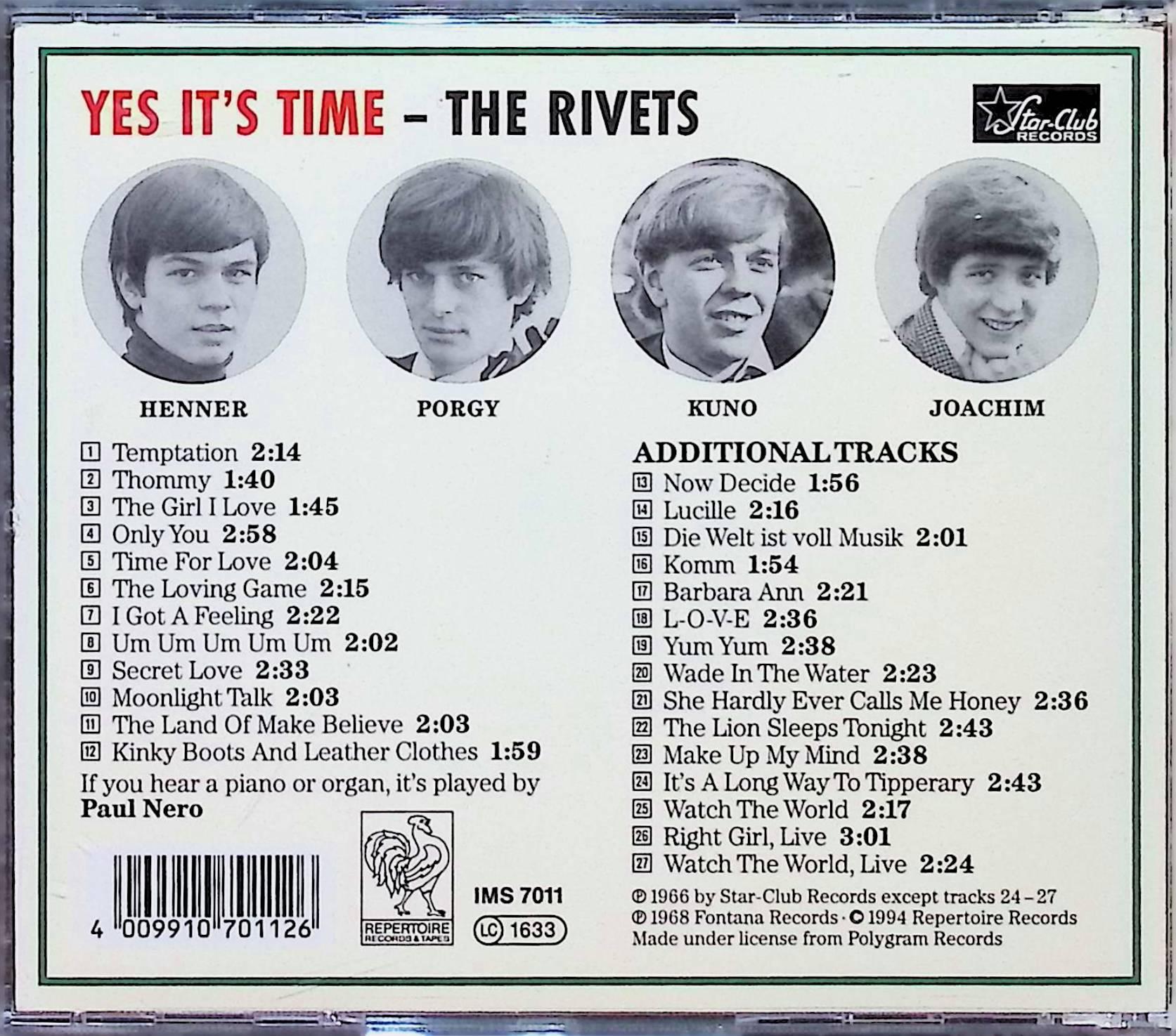 【中古】 (CD) Yes It's Time / The Rivets　（送料無料）