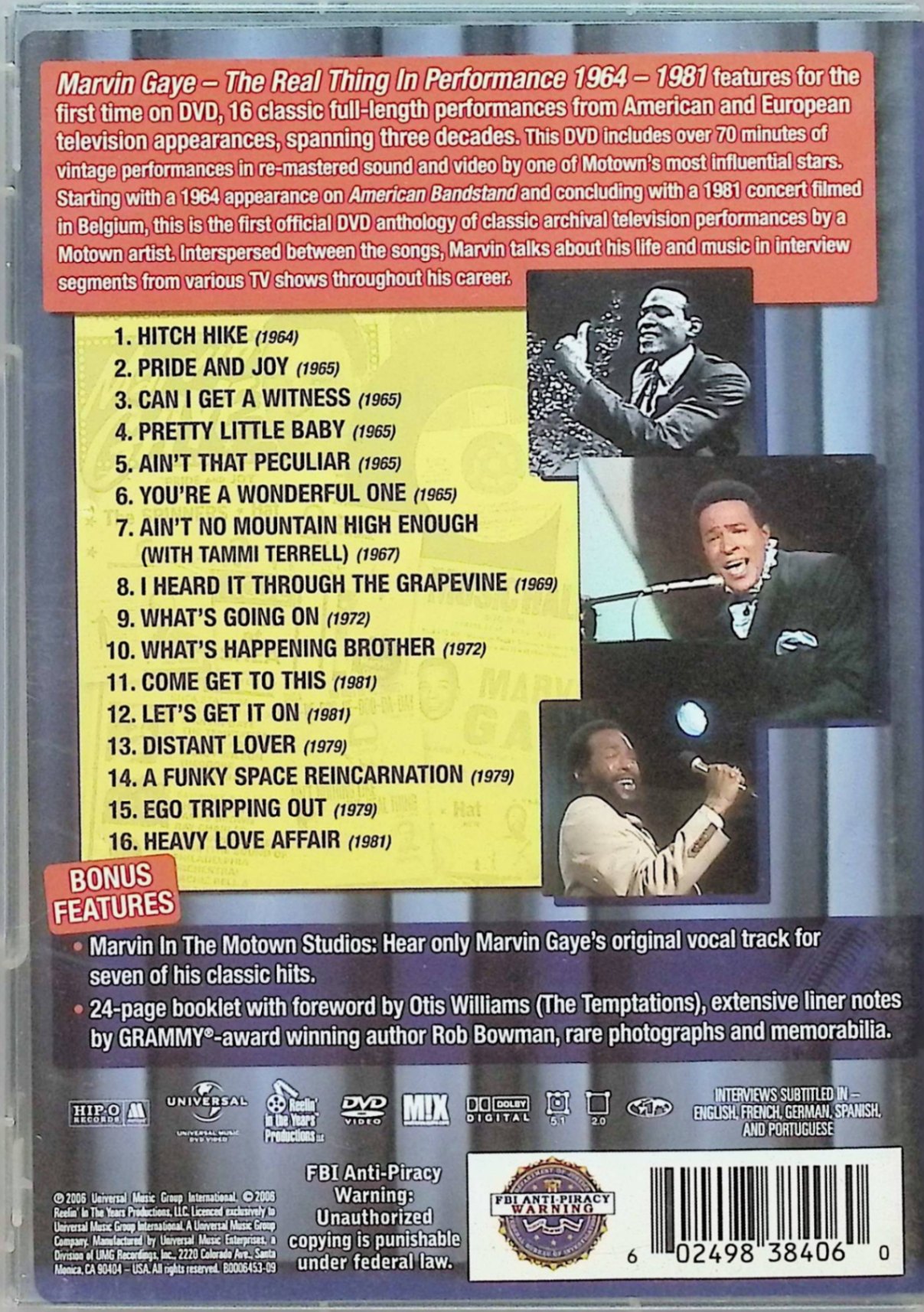 【中古】 Real Thing: In Performance 1964-1981 (海外版DVD)　Marvin Gaye　（送...