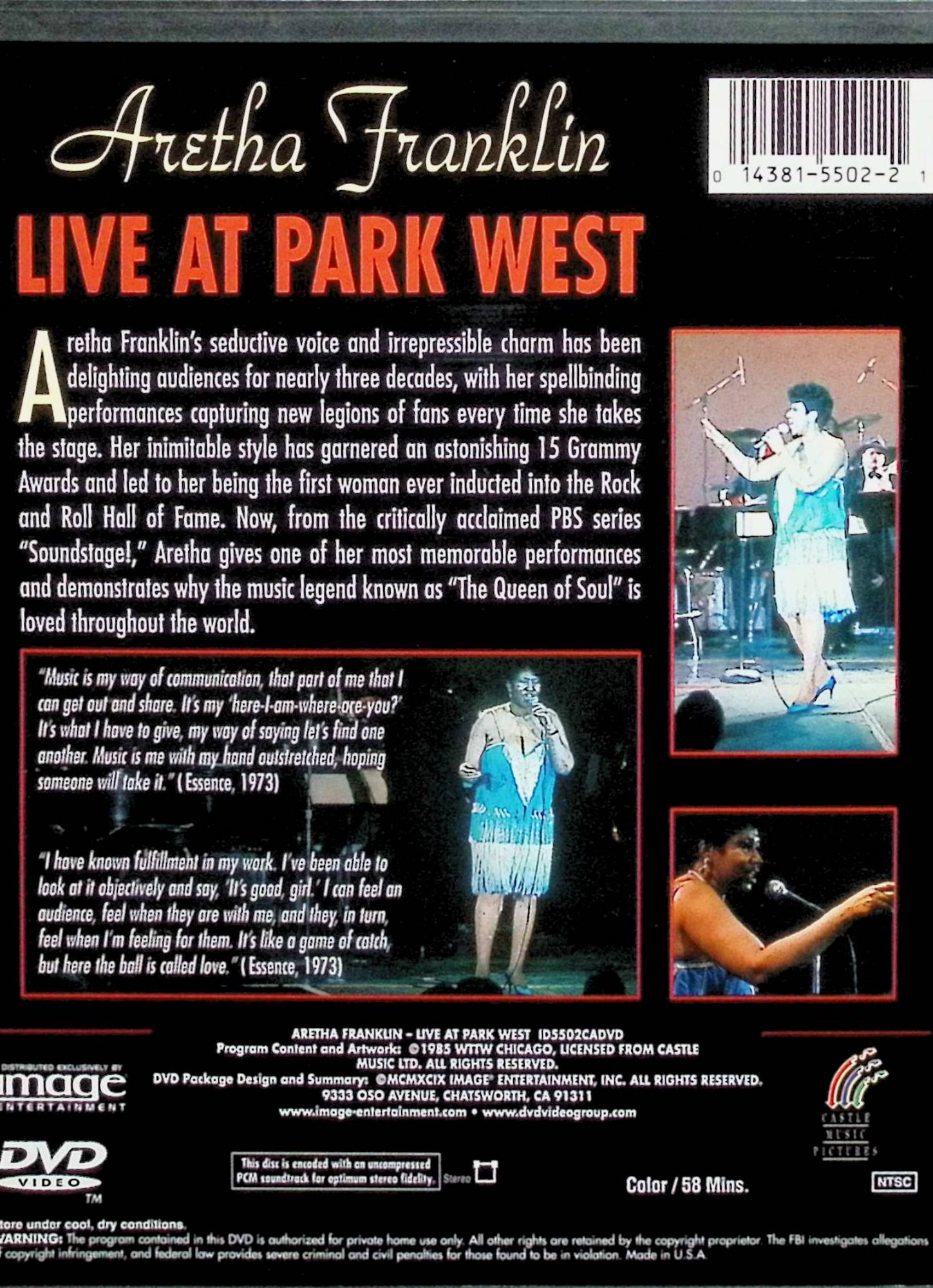 【中古】 Live at Park West [DVD]　アレサ・フランクリン　（送料無料）