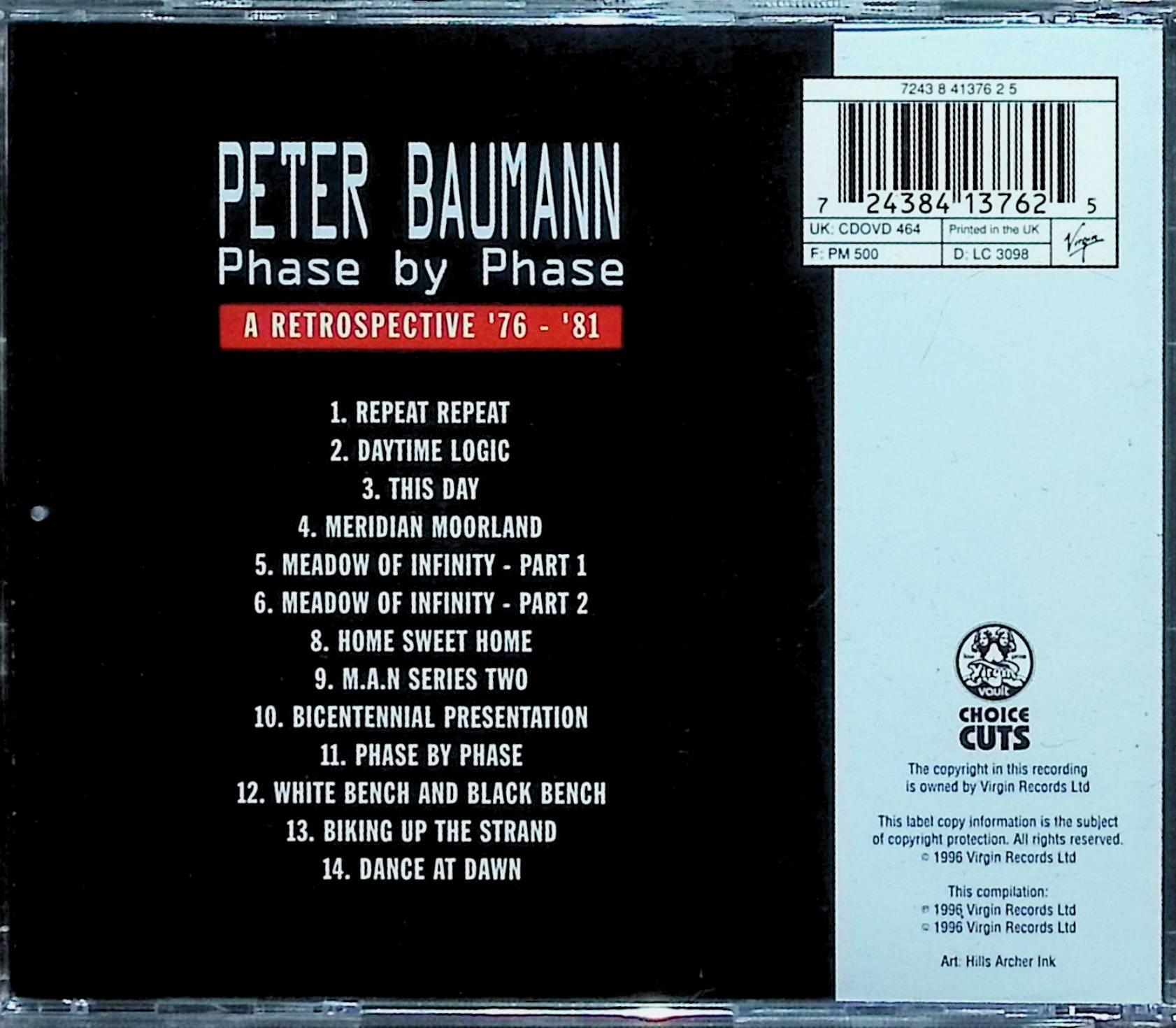 【中古】 (CD) Phase By Phase / Peter Baumann　（送料無料）