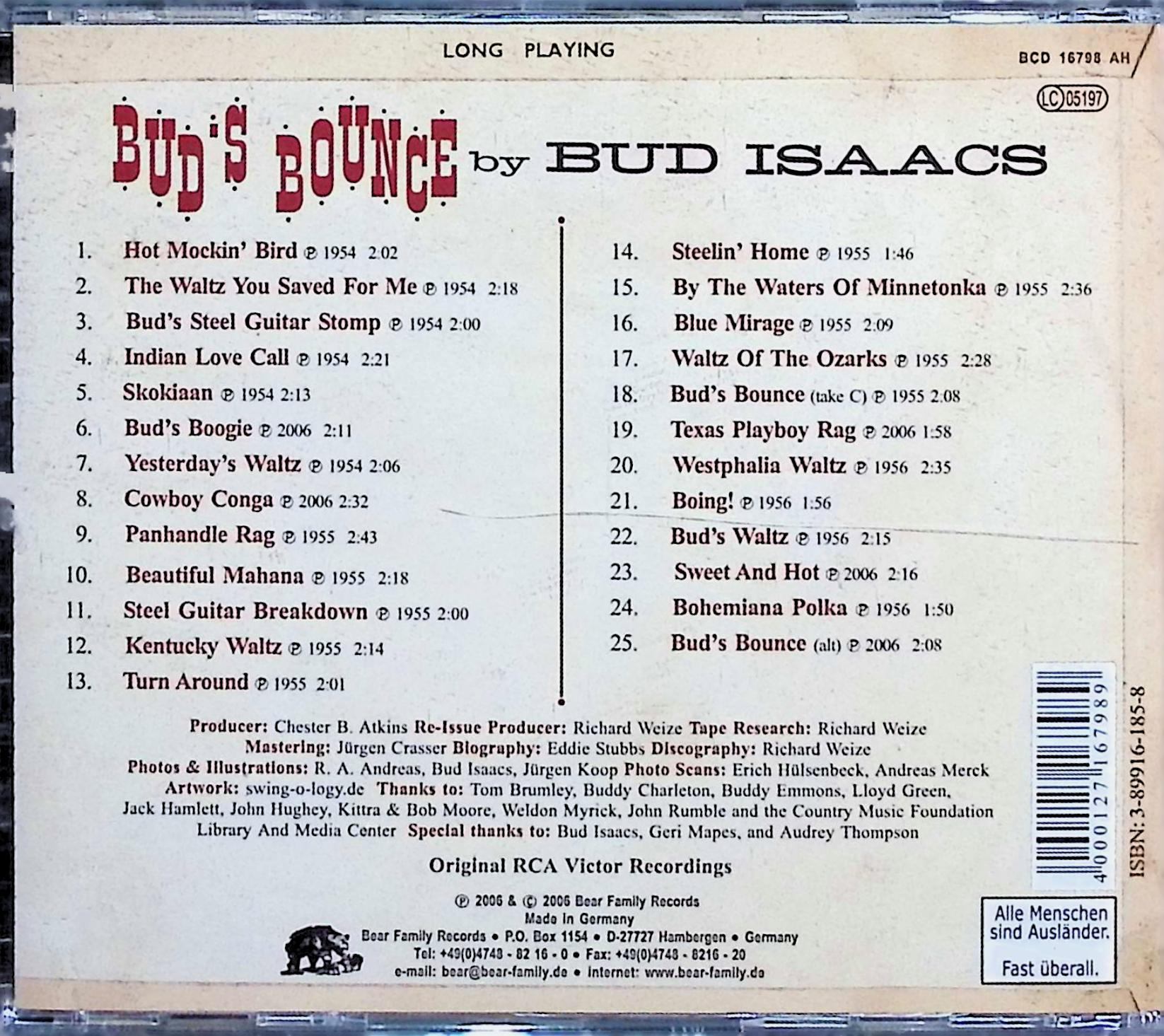 【中古】 (CD) BUD'S BOUNCE / Bud Isaacs　（送料無料） 2