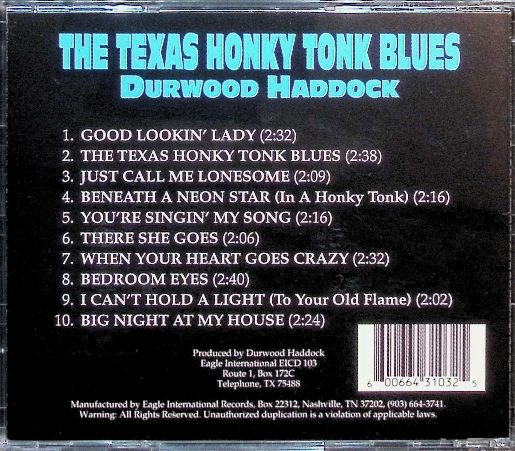 【中古】 (CD) Texas Honky Tonk Blues / DURWOOD HADDOCK　（送料無料）