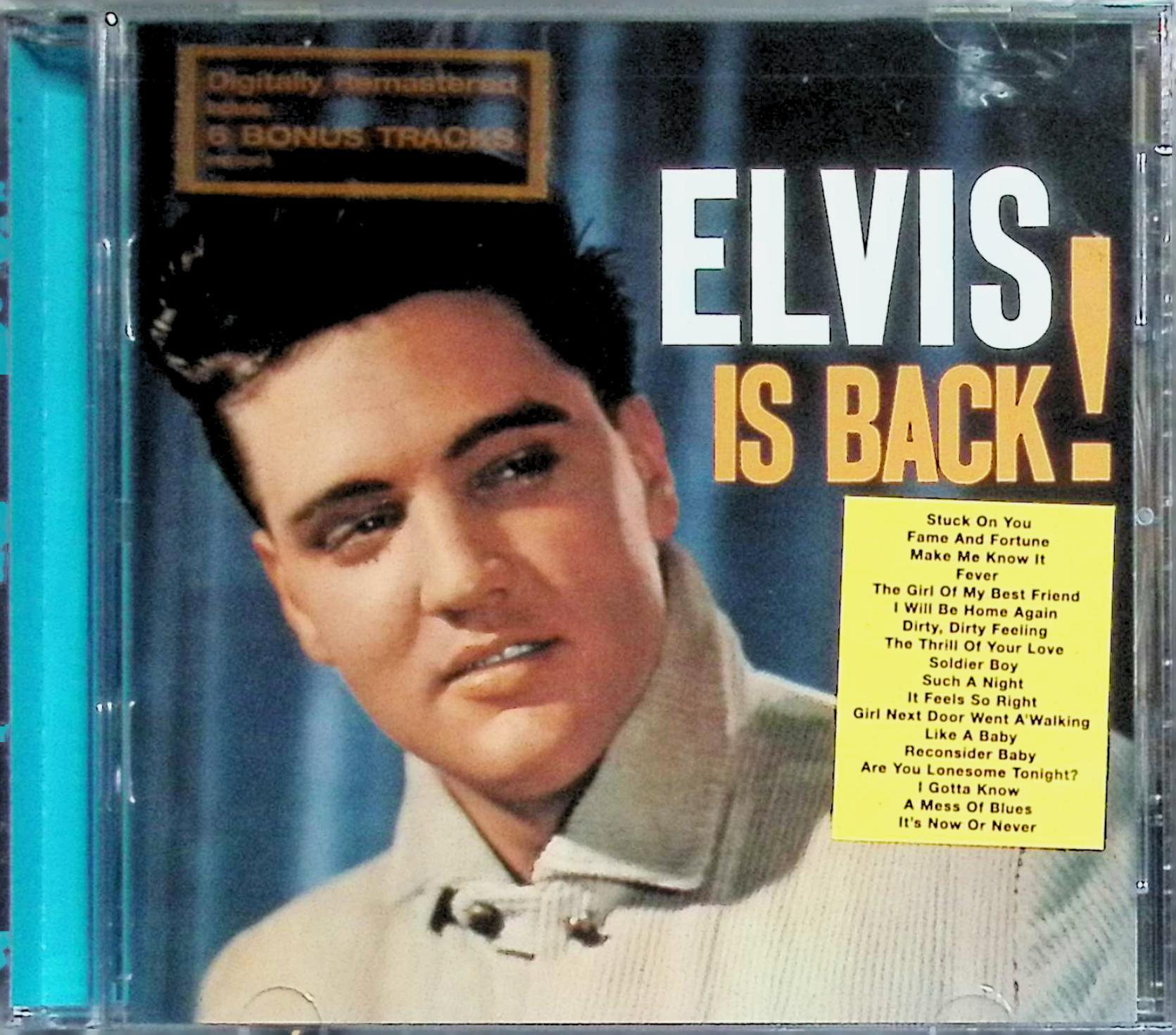 「 Elvis Is Back」 エルビス・プレスリー 1 Stuck On You 2 Fame And Fortune 3 Make Me Know It 4 Fever 5 The Girl Of My Best Friend 6 I Will Be Home Again 7 Dirty, Dirty Feeling 8 The Thrill Of Your Love 9 Soldier Boy 10 Such A Night 11 It Feels So Right 12 Girl Next Door Went A'Walking 13 Like A Baby 14 Reconsider Baby 15 Are You Lonesome Tonight? 16 I Gotta Know 17 A Mess Of Blues 18 It's Now Or Never JAN： 0078636773728 ◇新品未開封 🐾 安心の検品・保証 当店ではすべての商品を1点ずつ丁寧に検品したうえで出品しております。 万が一、商品に不備がございましたら、商品到着日から30日以内であれば返品・返金を承ります。どうぞ安心してご利用ください。 🐾 送料無料・スピード発送 AM11時までのご注文は、日本郵便〈ゆうメール〉にて当日発送いたします。 ※ゆうメールは土日祝日の配達がございません。あらかじめご了承ください。 商品は防水クッション封筒で丁寧に梱包し、ポストへお届けします。 🐾 まとめ買いがおトク！クーポン配布中 2点以上のご購入　→　100円引き 4点以上のご購入　→　400円引き 8点以上のご購入　→　1000円引きDISC PLUSは映画・音楽好きのための専門中古ショップです。 レア盤、絶版アイテム、懐かしの名作など、毎日新商品入荷中！ 🐾 まとめ買いでおトクなクーポン配布中 🐾