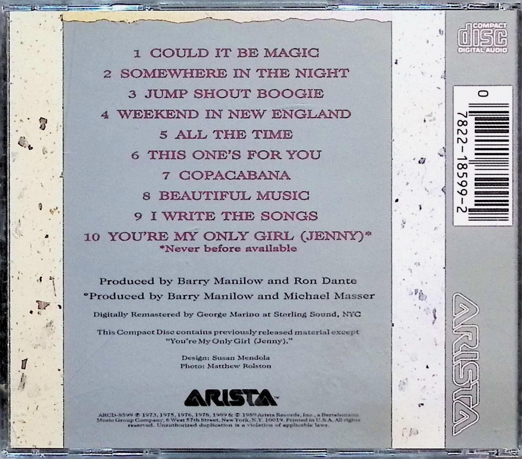 【中古】 (CD) Vol. 2-Greatest Hits / Manilow, Barry　（送料無料） 2