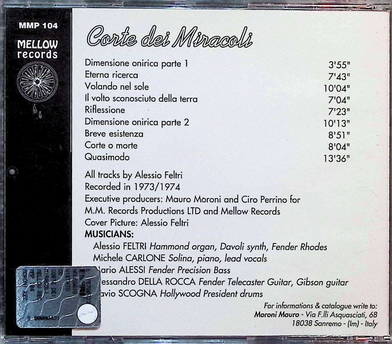 【中古】 (CD) Corte Dei Miracoli – Dimensione Onirica / Corte Dei Miracoli コ...