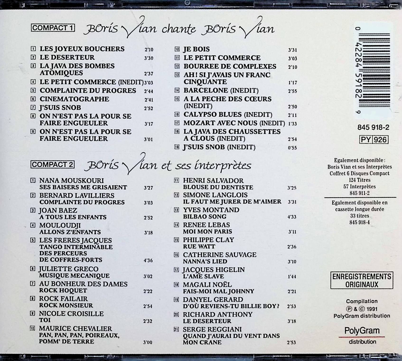 【中古】 (CD) Et Ses Interpretes（2枚組） / Boris Vian（ボリス・ヴィアン）　...
