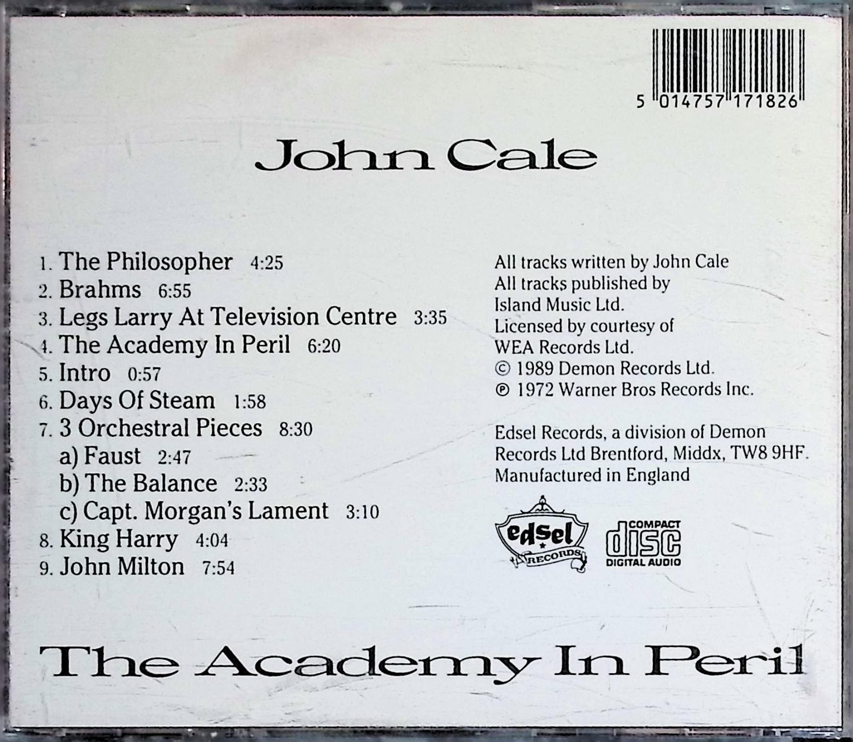 【中古】 (CD) Academy in Peril / John Cale（ジョン・ケイル）　（送料無料）